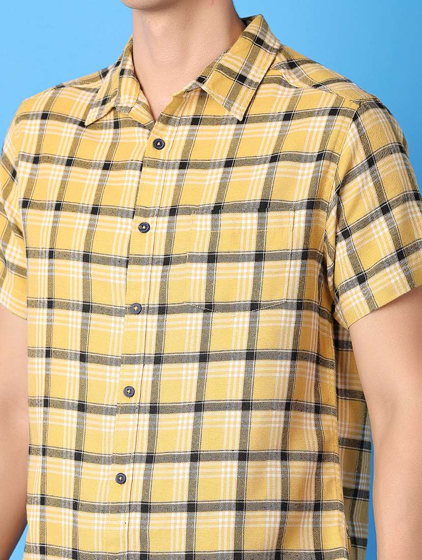 men checks short sleeves casual shirt - 21388072 -  Standard Image - 5