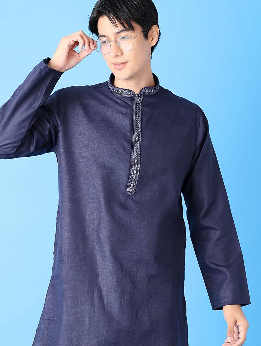 men solids kurta pyjama ethnic wear set - 21388082 -  Standard Image - 3