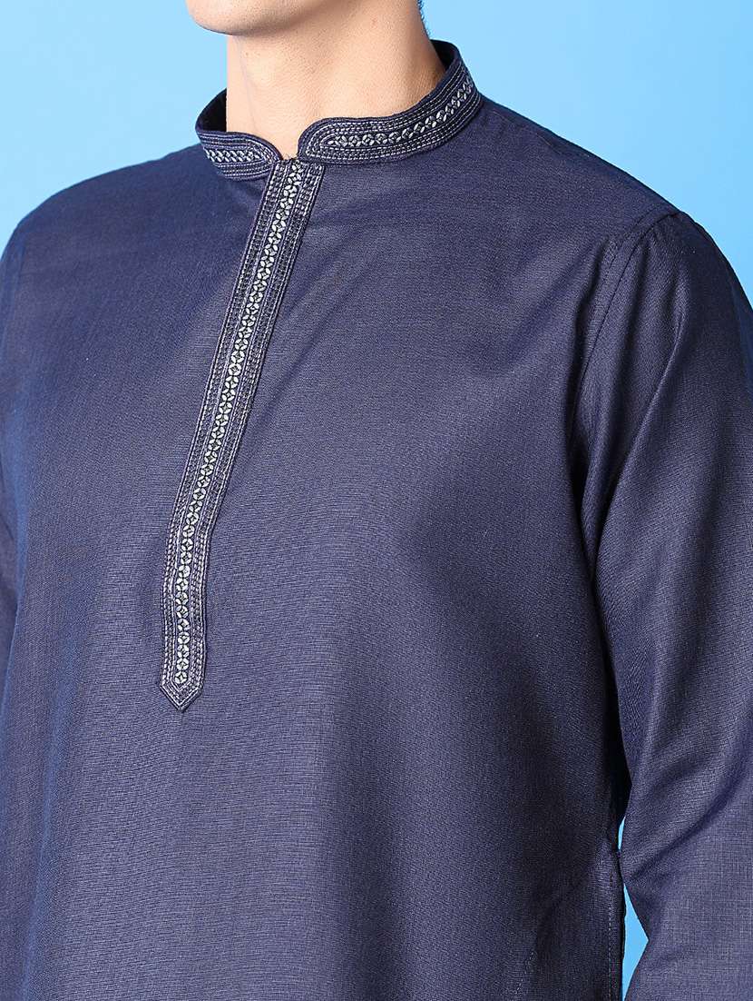 men solids kurta pyjama ethnic wear set - 21388082 -  Standard Image - 5