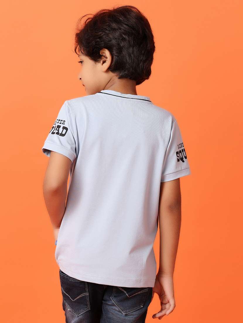 boys round neck typographic t-shirt - 21388096 - Standard Image - 3
