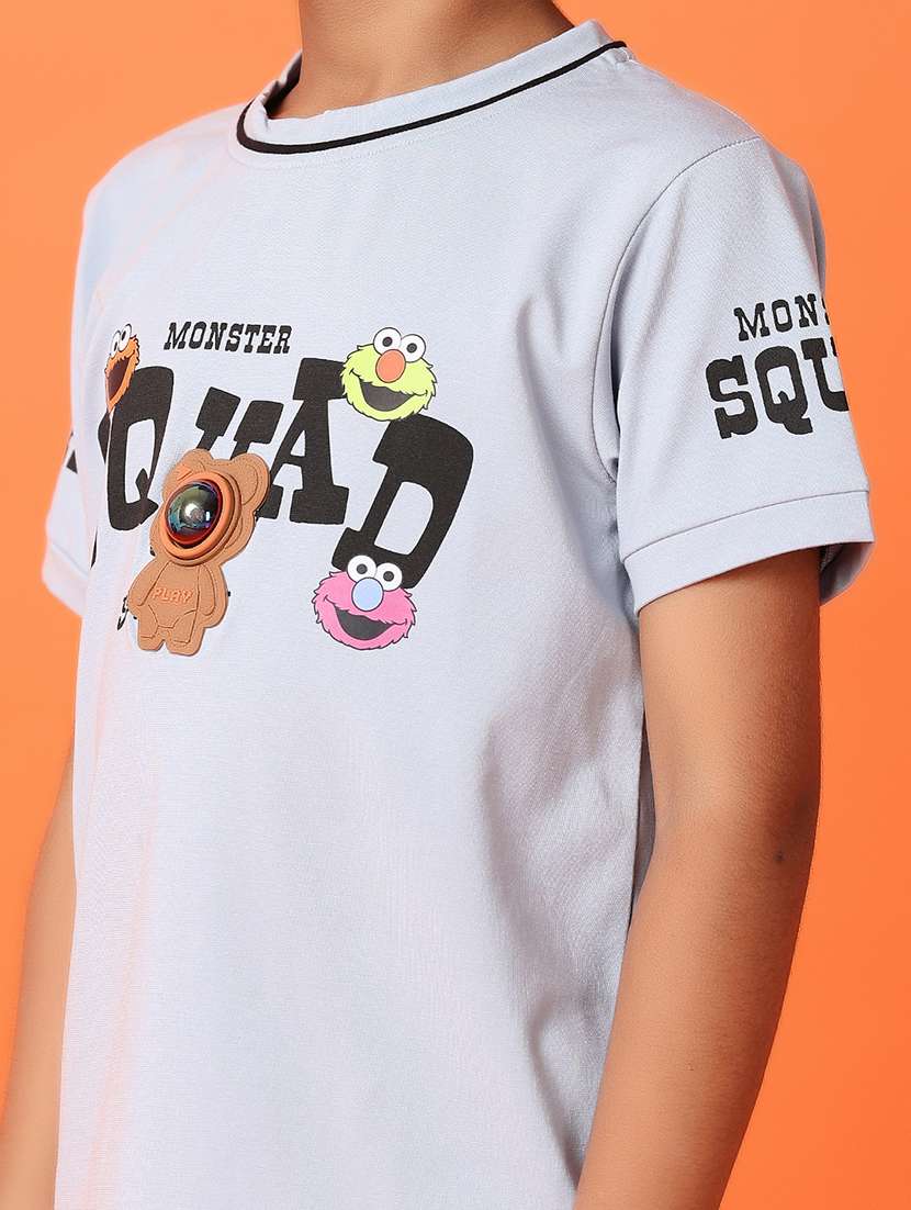 boys round neck typographic t-shirt - 21388096 - Standard Image - 5