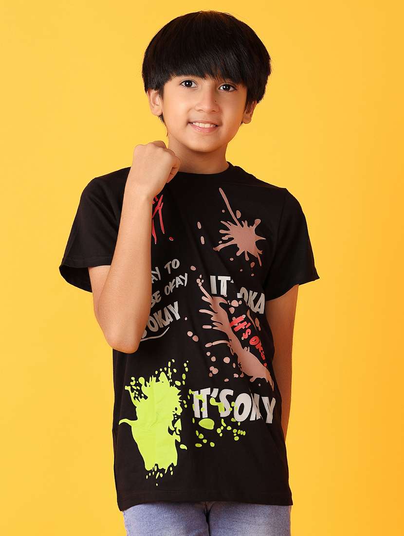 boys round neck graphic t-shirt