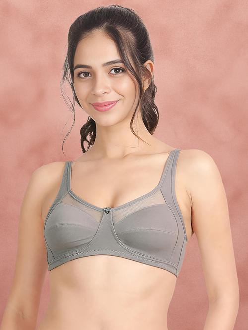 women grey cotton t-shirt bra - 21388455 - Standard Image - 0