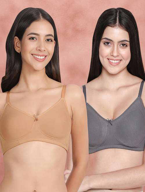 women pack of 2 solid t-shirt bra - 21388472 - Standard Image - 0