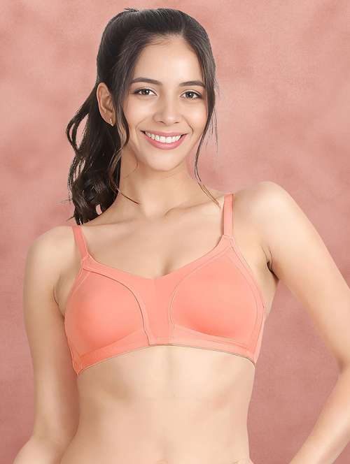 women peach cotton minimizer bra - 21388473 - Standard Image - 0