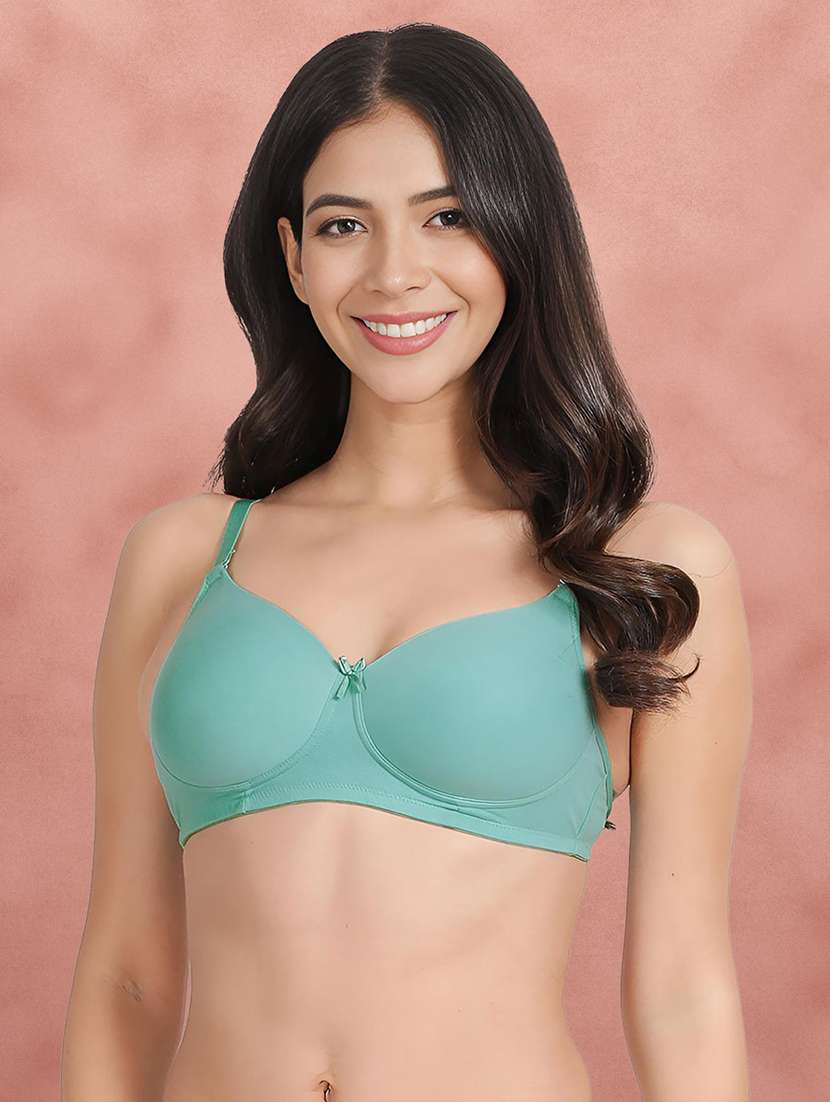 women blue cotton t-shirt bra