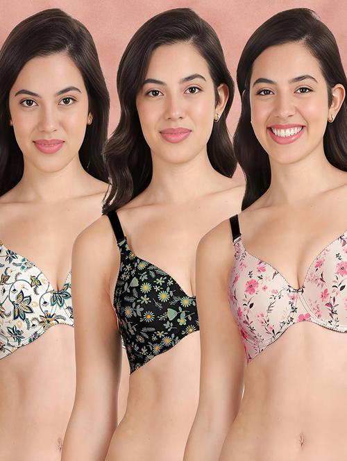 pack of 3 printed bra combos - 21388688 -  Standard Image - 0