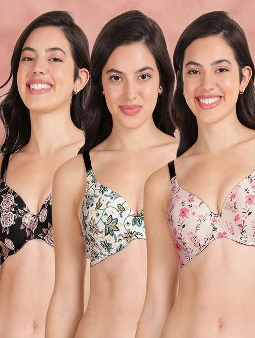 pack of 3 printed bra combos - 21388707 -  Standard Image - 0