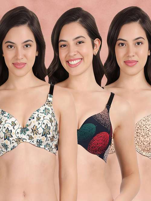 pack of 3 printed bra combos - 21388861 -  Standard Image - 0