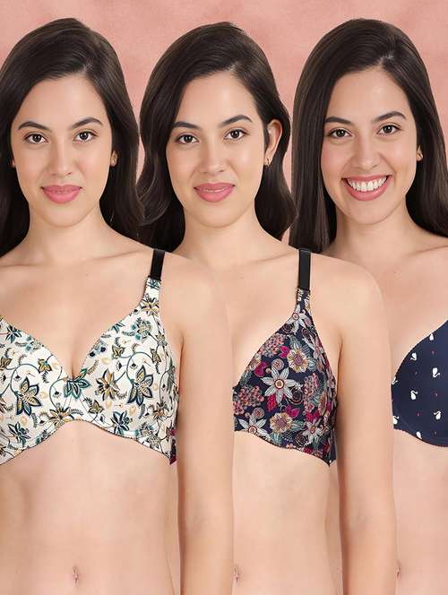 pack of 3 printed bra combos - 21388865 -  Standard Image - 0