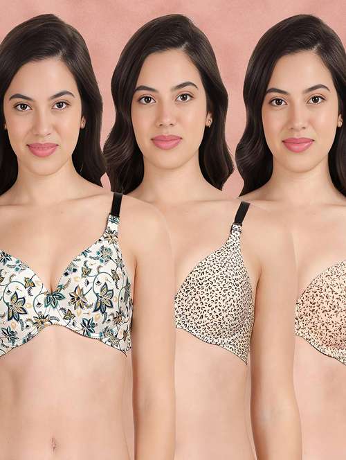 pack of 3 printed bra combos - 21388872 -  Standard Image - 0