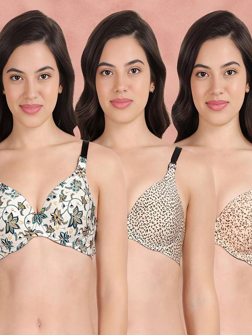 pack of 3 printed bra combos - 21388872 -  Zoom Image - 0