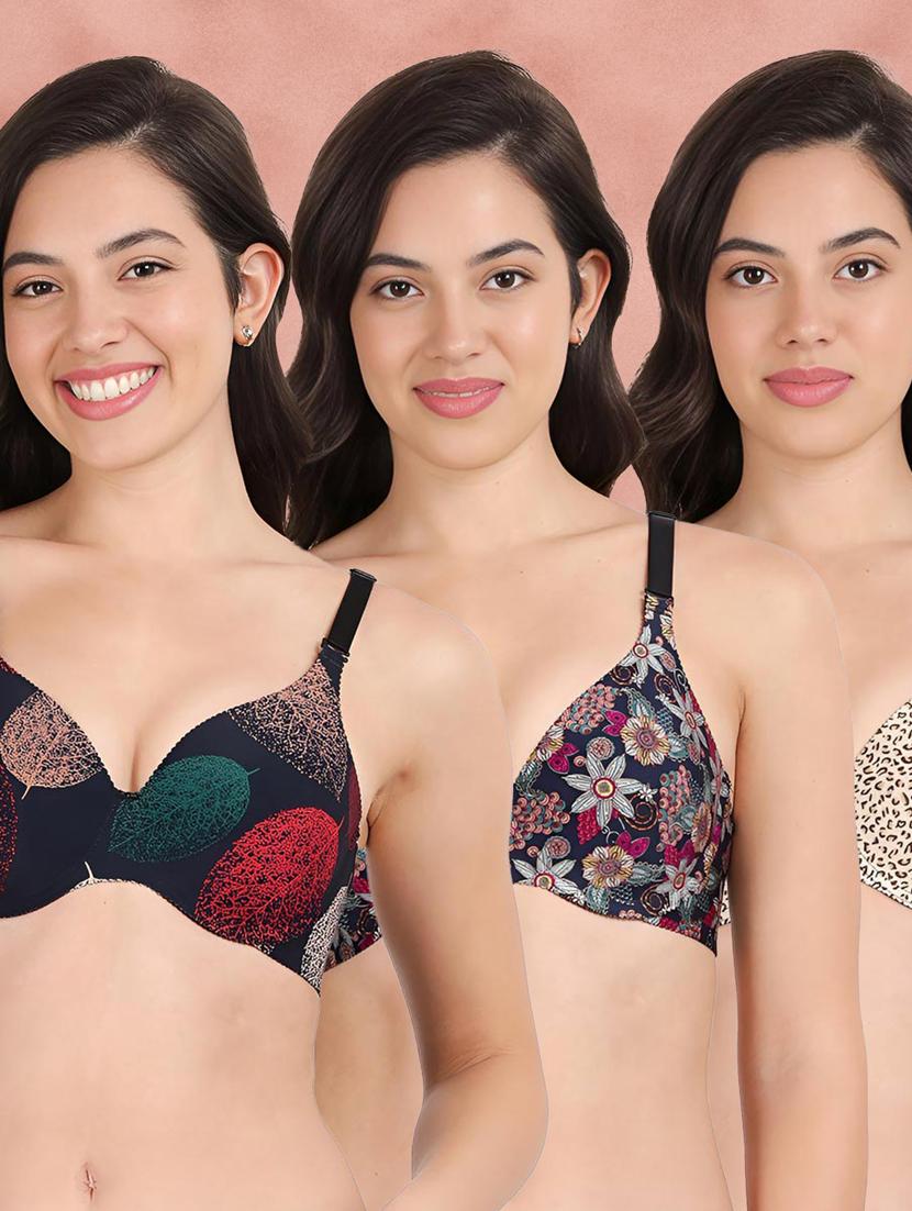 pack of 3 printed bra combos - 21388911 - Zoom Image - 0