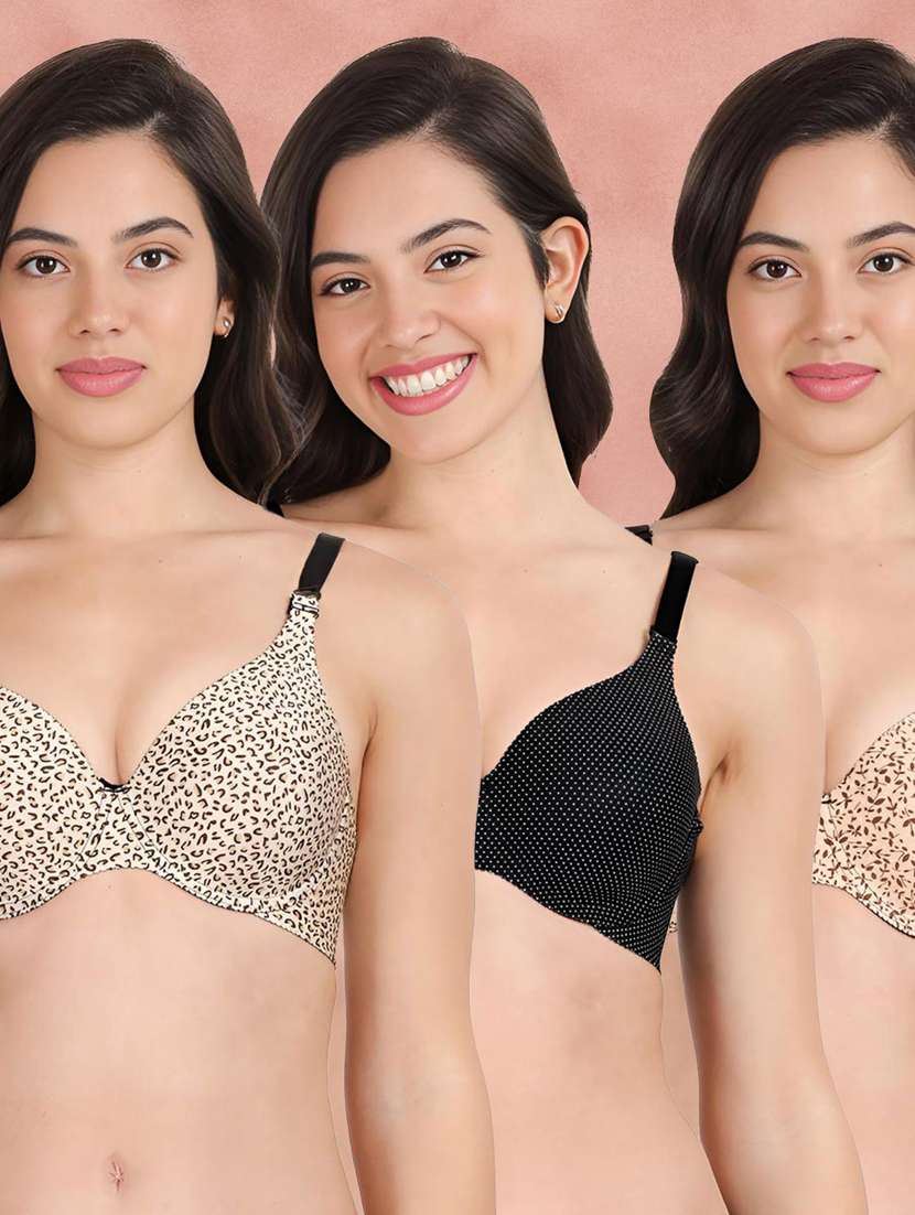 pack of 3 printed bra combos - 21388954 - Zoom Image - 0
