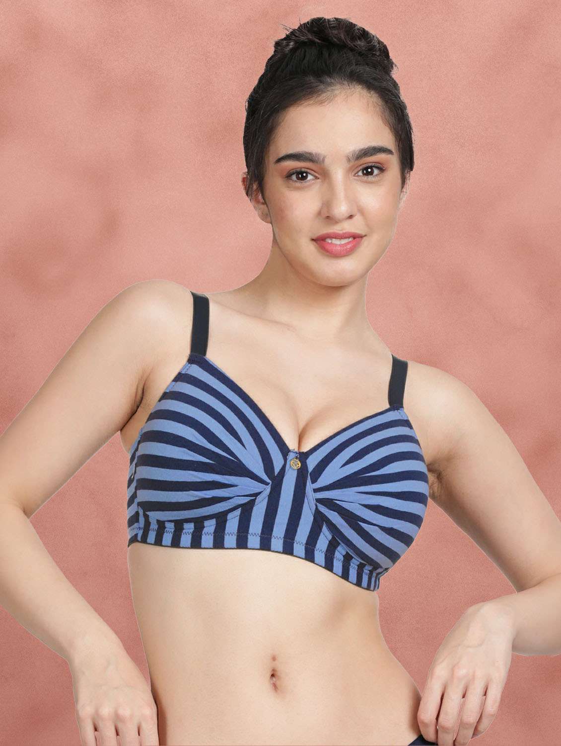 women striped regular bra