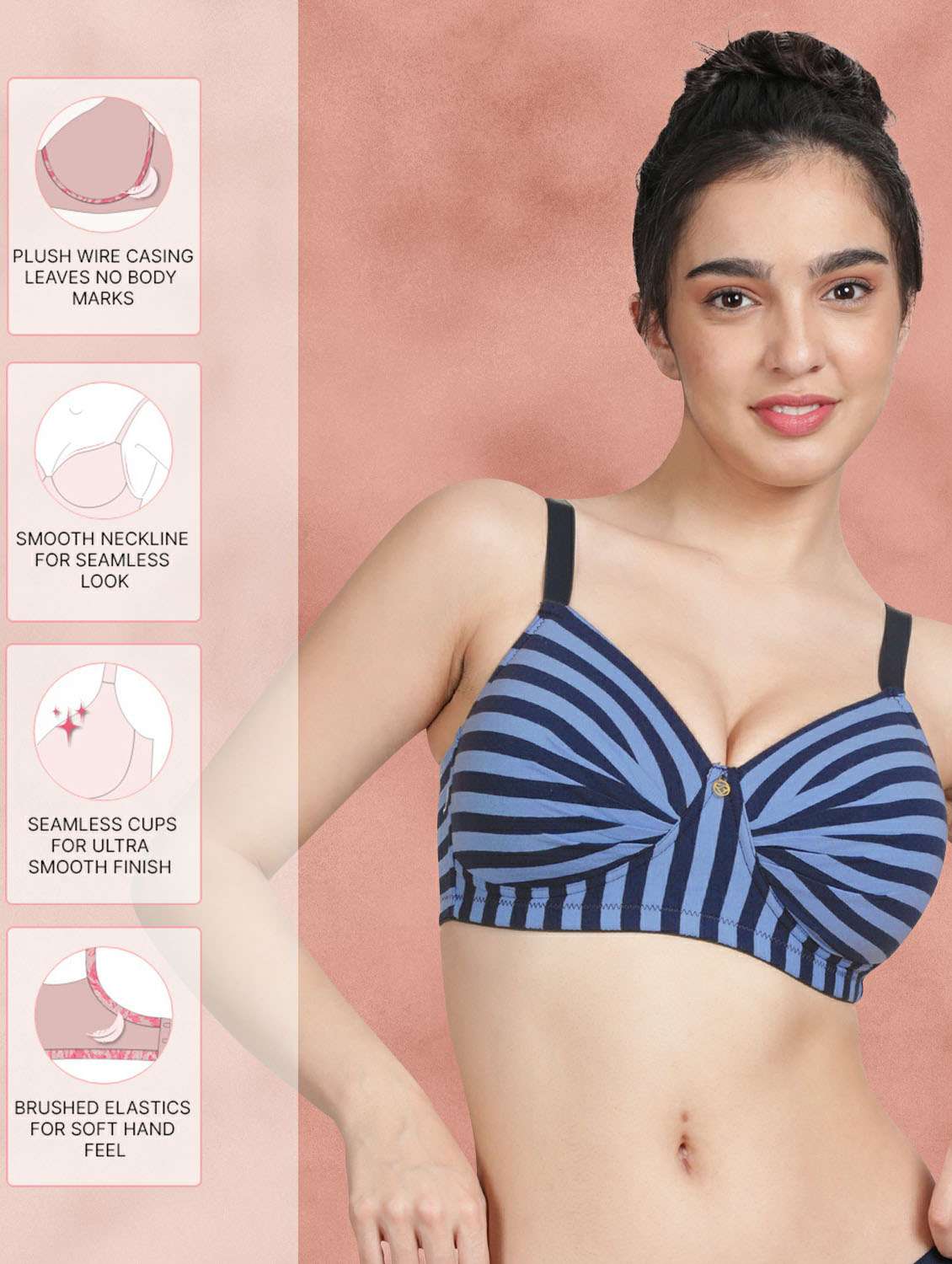 women striped regular bra - 21388969 -  Standard Image - 3