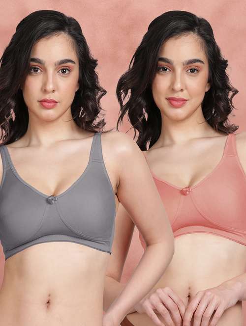 women pack of 2 solid regular bra  - 21388995 -  Standard Image - 0