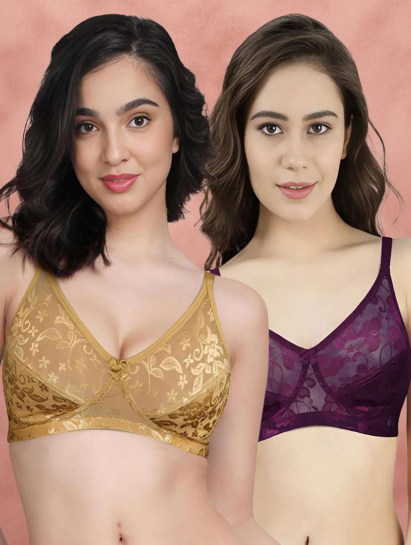 pack of 2 self design bras - 21389002 - Zoom Image - 0