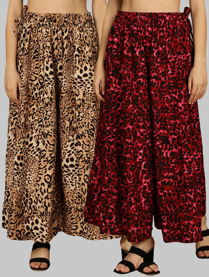 set of 2 multi colored crepe palazzo - 21389039 - Zoom Image - 0