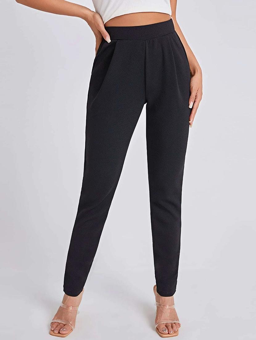 women mid-rise solid cigarette pants trouser - 21389056 - Zoom Image - 0