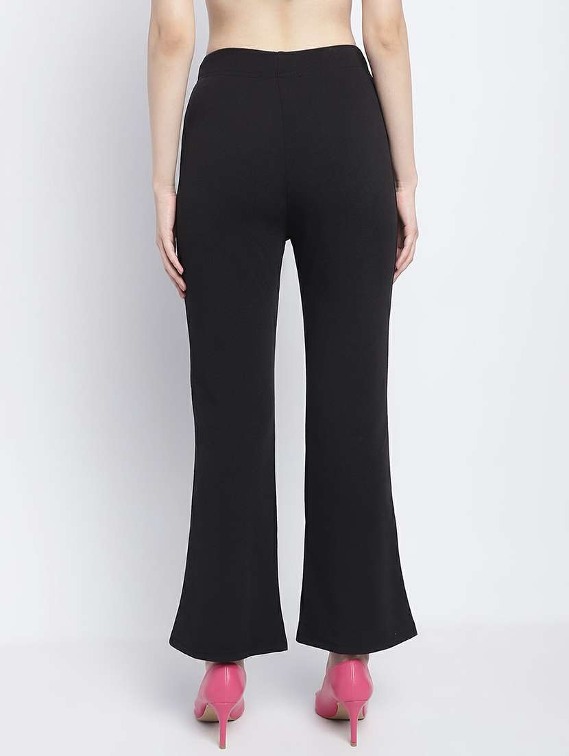 black solid bootcut trouser - 21389084 -  Standard Image - 3