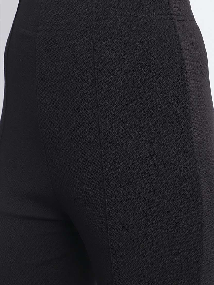 black solid bootcut trouser - 21389084 -  Standard Image - 5
