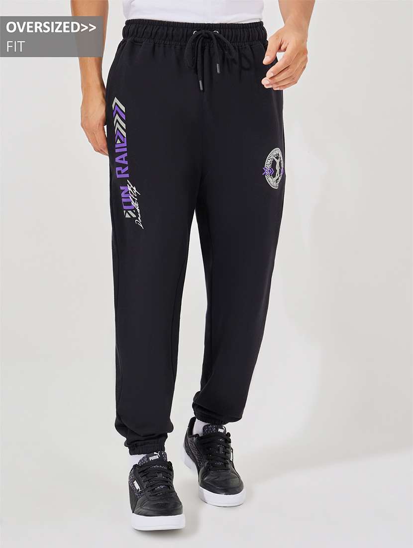 men black cotton joggers - 21389714 -  Zoom Image - 0