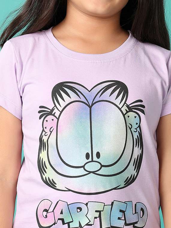 girls round neck front printed regular tee - 21389796 -  Standard Image - 5