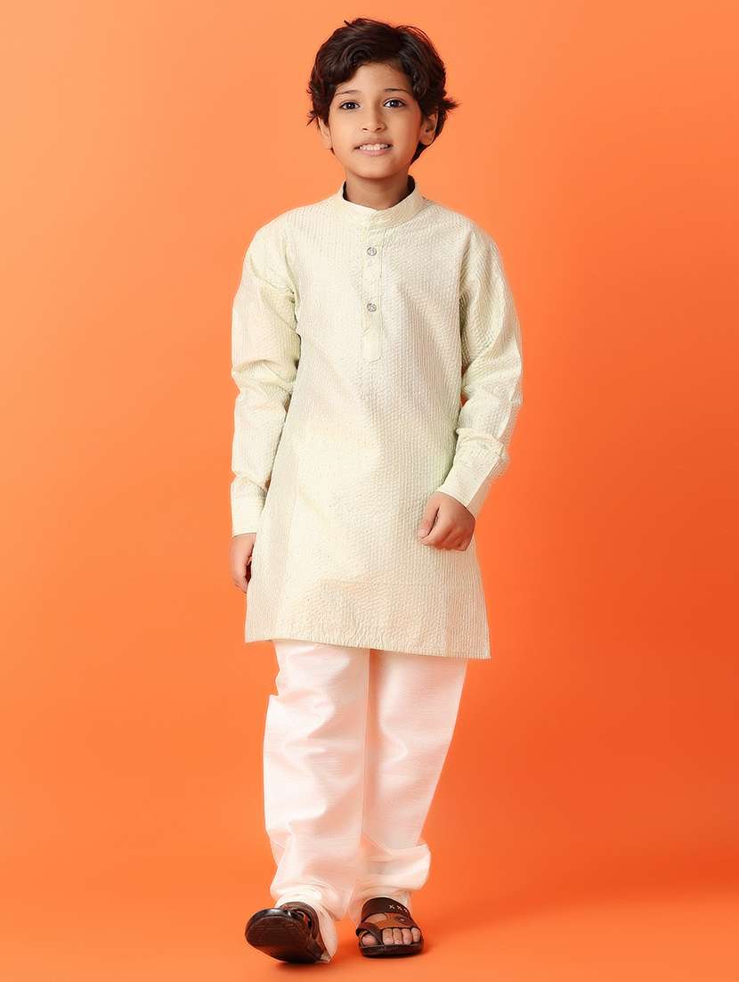 boys neo mint long sleeve kurta set