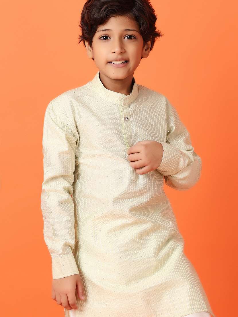 Boys Neo Mint Long Sleeve Kurta Set - 21389842 -  Standard Image - 3