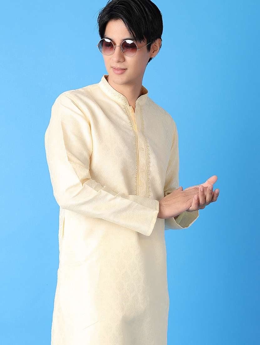 men printed kurta pyjama ethnic wear set - 21389845 -  Standard Image - 3