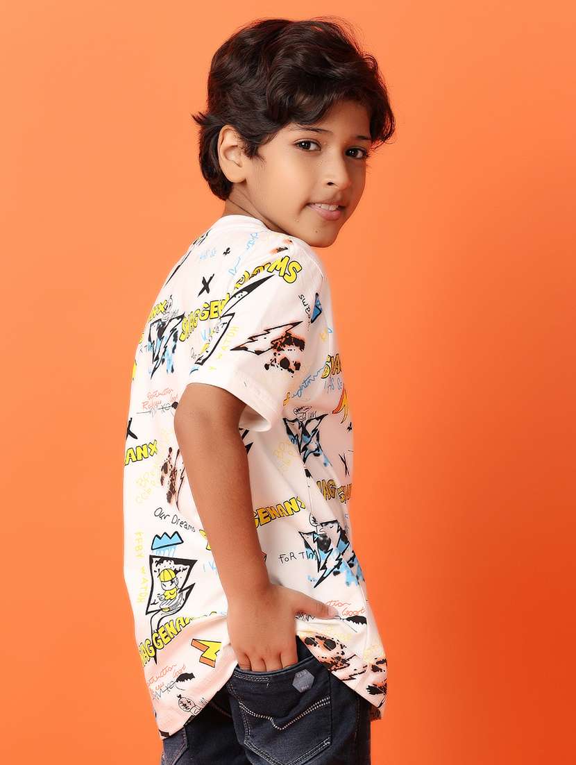 boys white printed cotton t-shirt - 21389892 -  Standard Image - 3