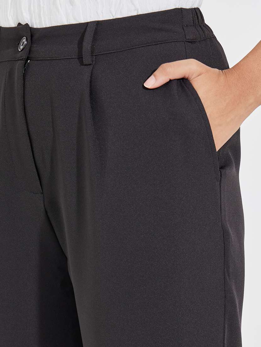 women black polyester wide leg trouser - 21390747 - Standard Image - 3