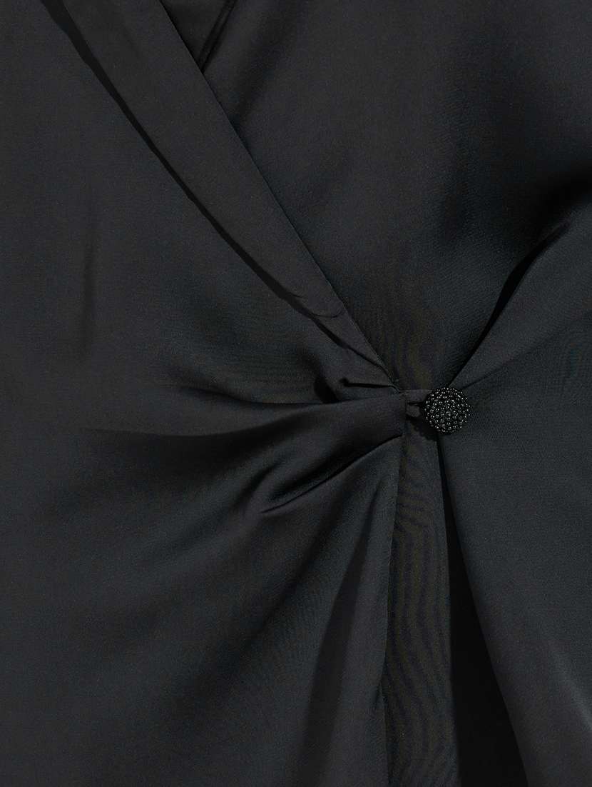 women black polyester wrap top - 21390767 -  Standard Image - 3