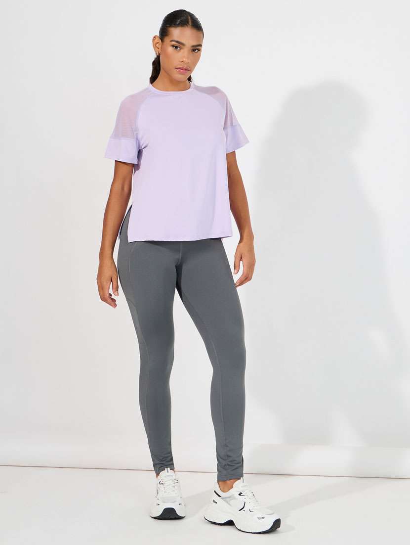 women solid short sleeve regular fit t-shirt - 21390774 -  Standard Image - 3