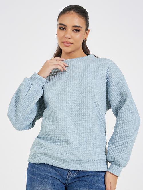 women self design long sleeve pullover - 21390813 - Standard Image - 0