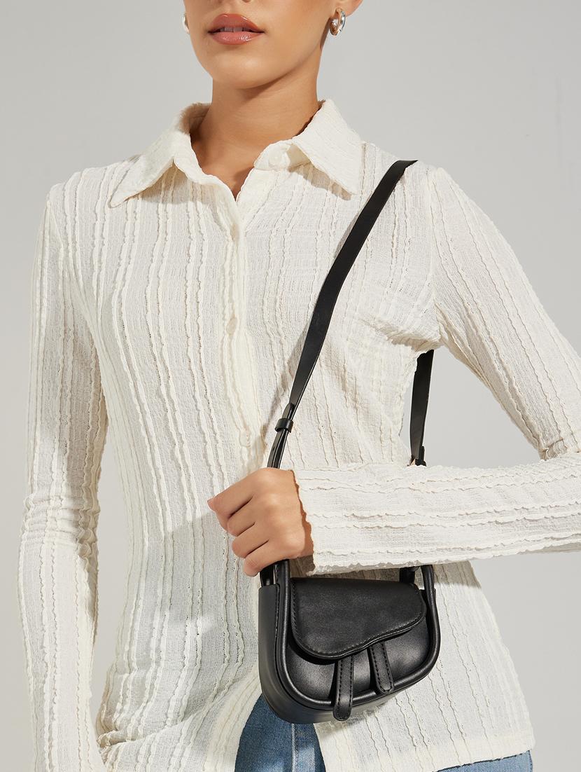 women black pu sling bag - 21390841 - Standard Image - 3