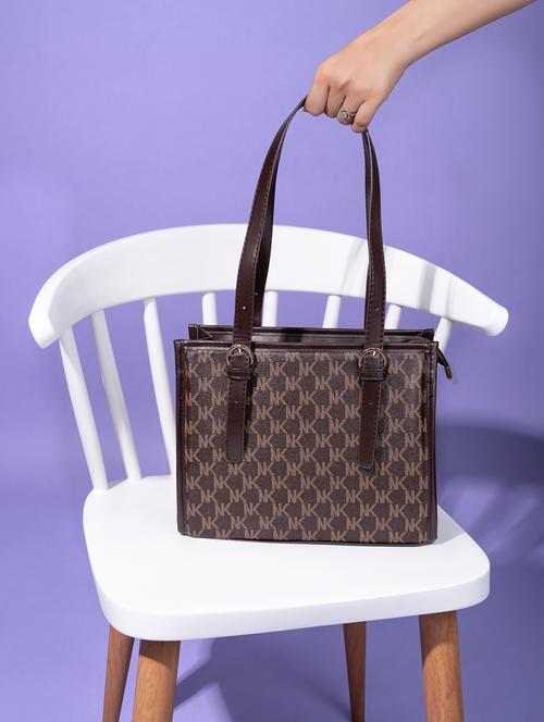 women brown pu handbag - 21390847 -  Standard Image - 0