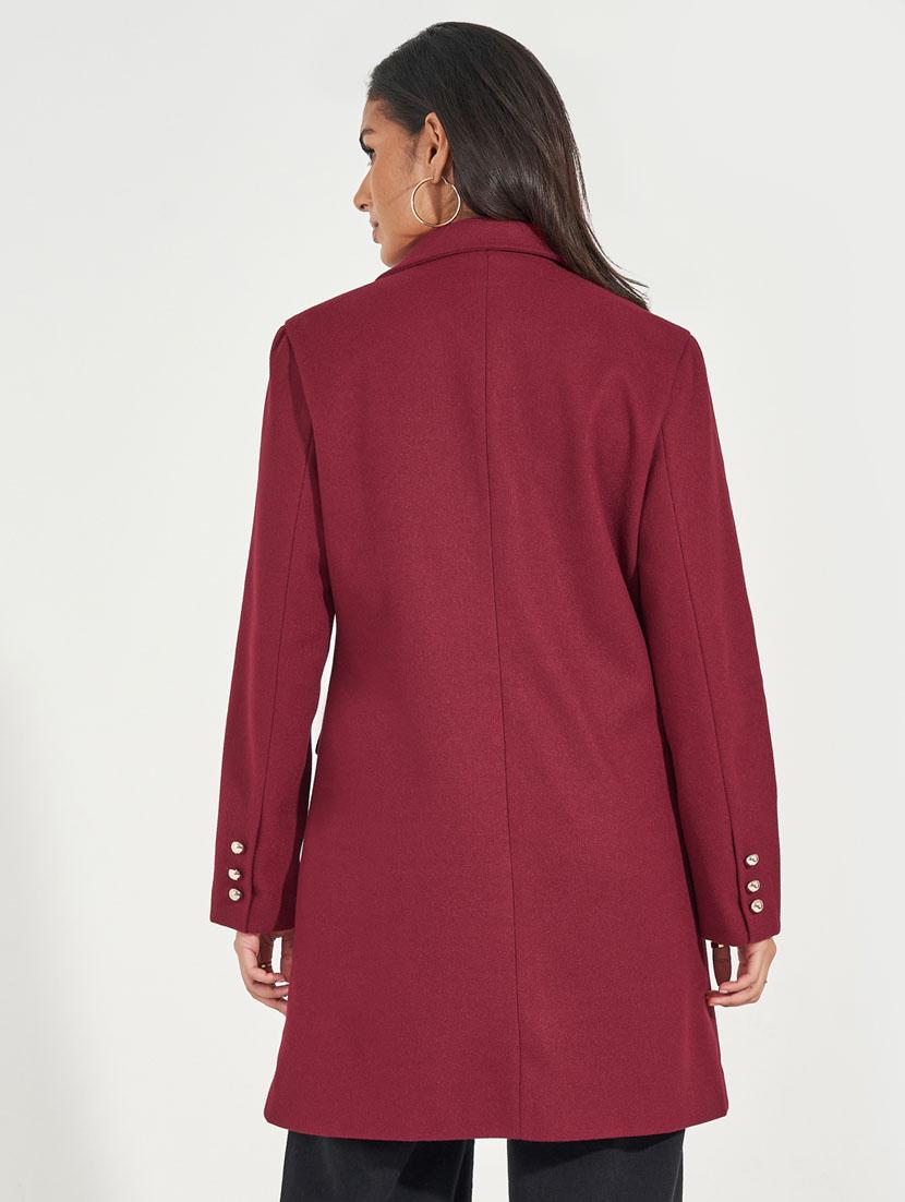 women solid long sleeve trench coat - 21390870 - Standard Image - 3