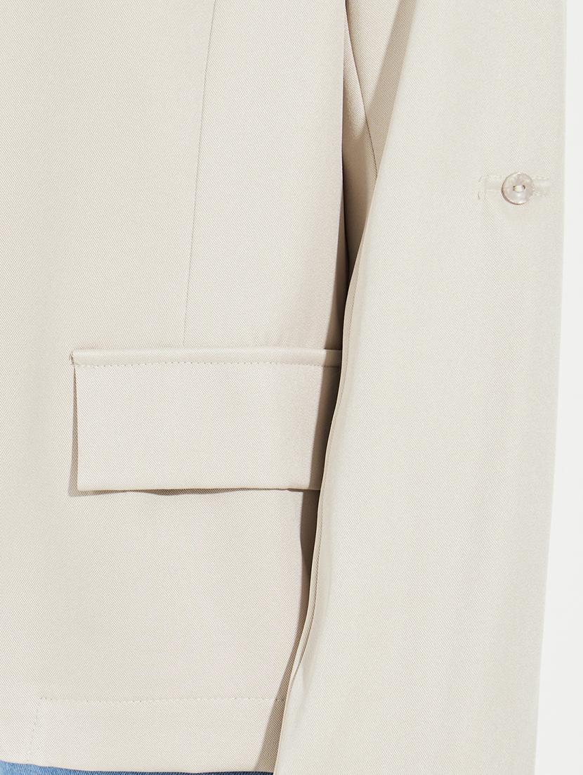 women beige solid casual blazer - 21390876 - Standard Image - 3