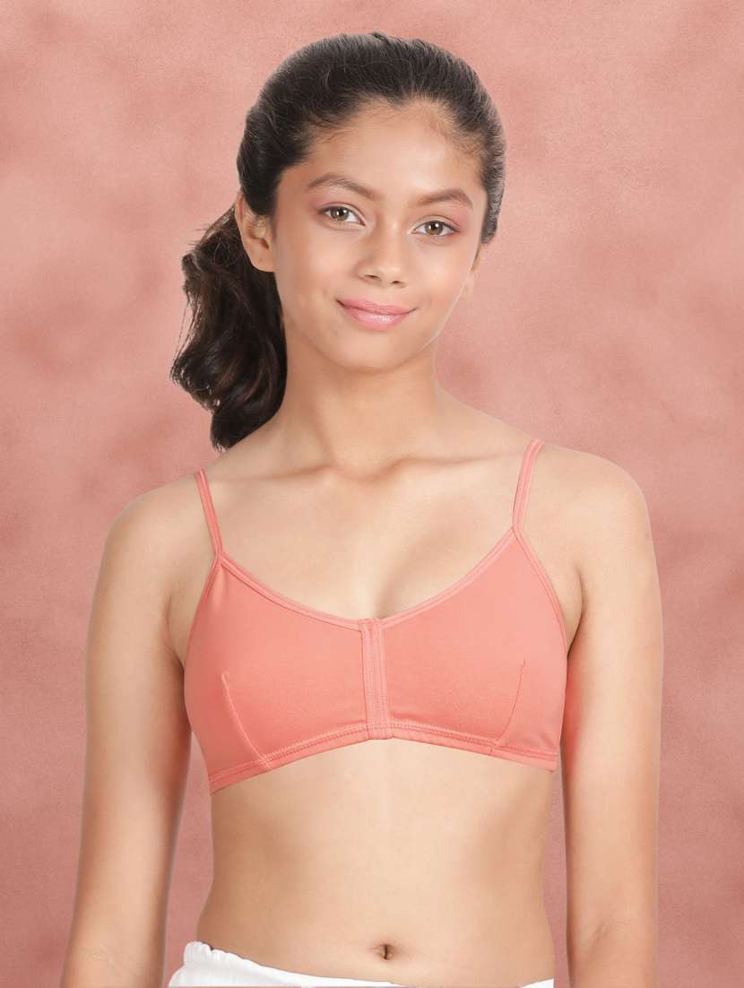 pink cotton regular bra - 21391072 - Zoom Image - 0