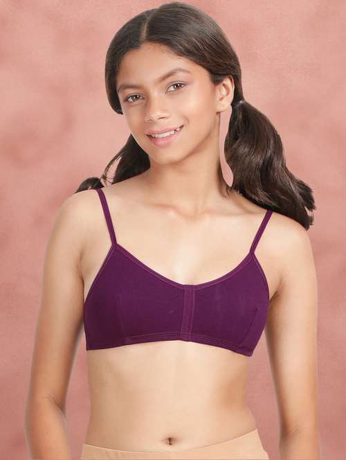 purple cotton regular bra - 21391073 - Standard Image - 0