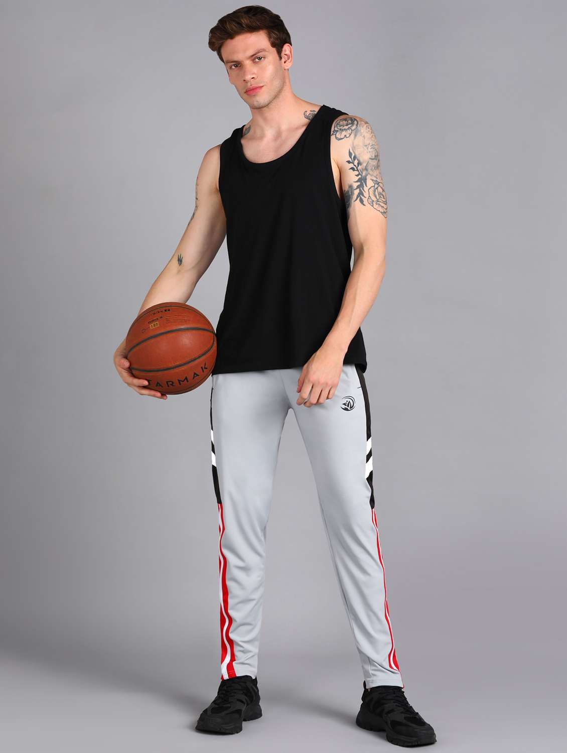 men mid rise side taped full length track pant - 21391155 -  Standard Image - 3