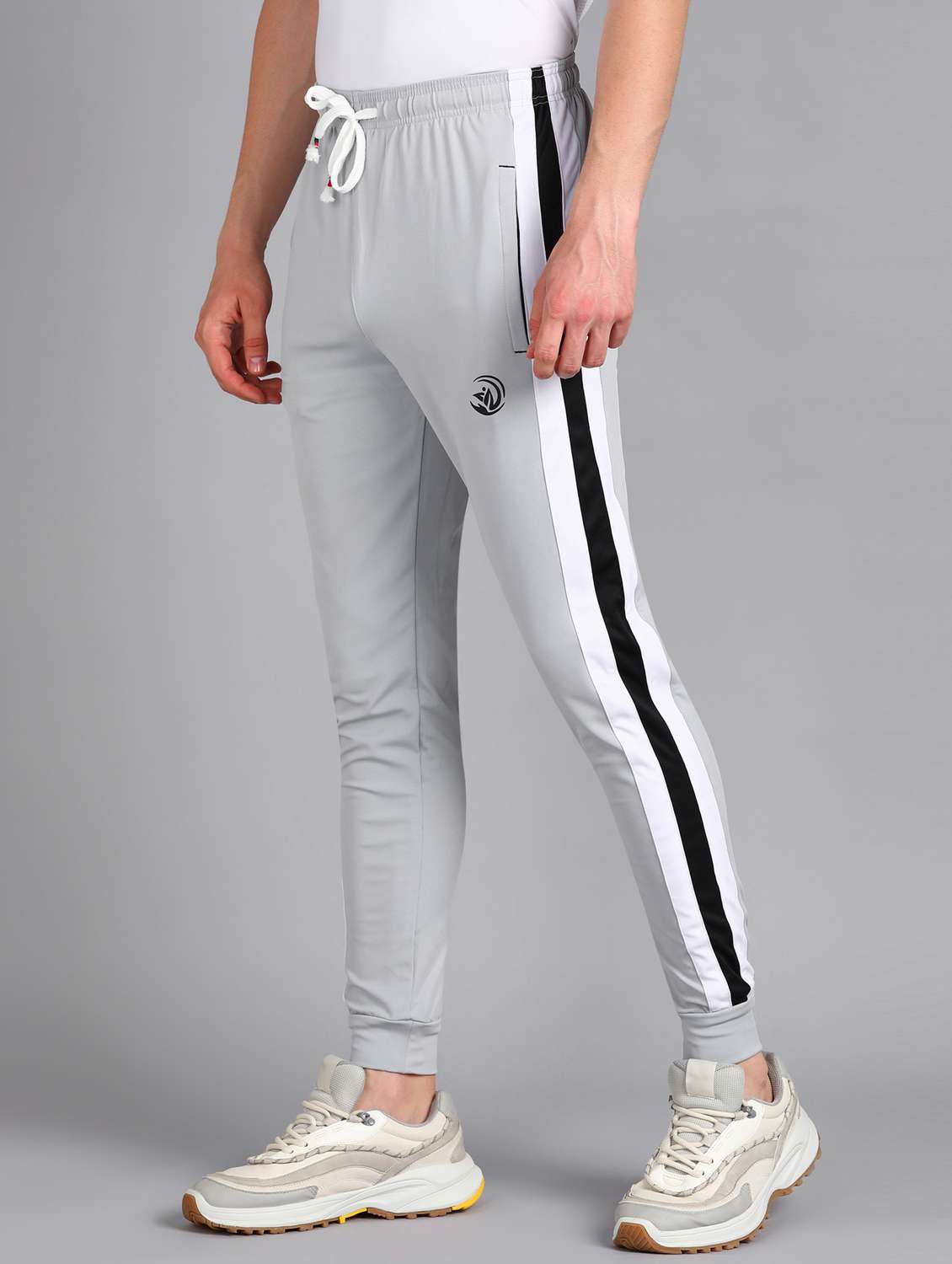 men mid rise side taped joggers 