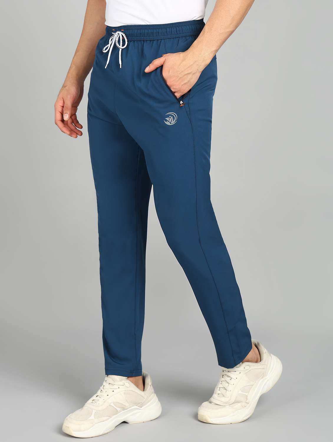 men blue polyester full length track pant - 21391175 - Zoom Image - 0