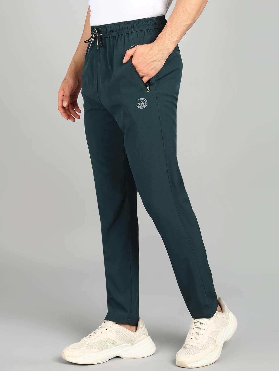 men green polyester full length track pant - 21391176 - Zoom Image - 0