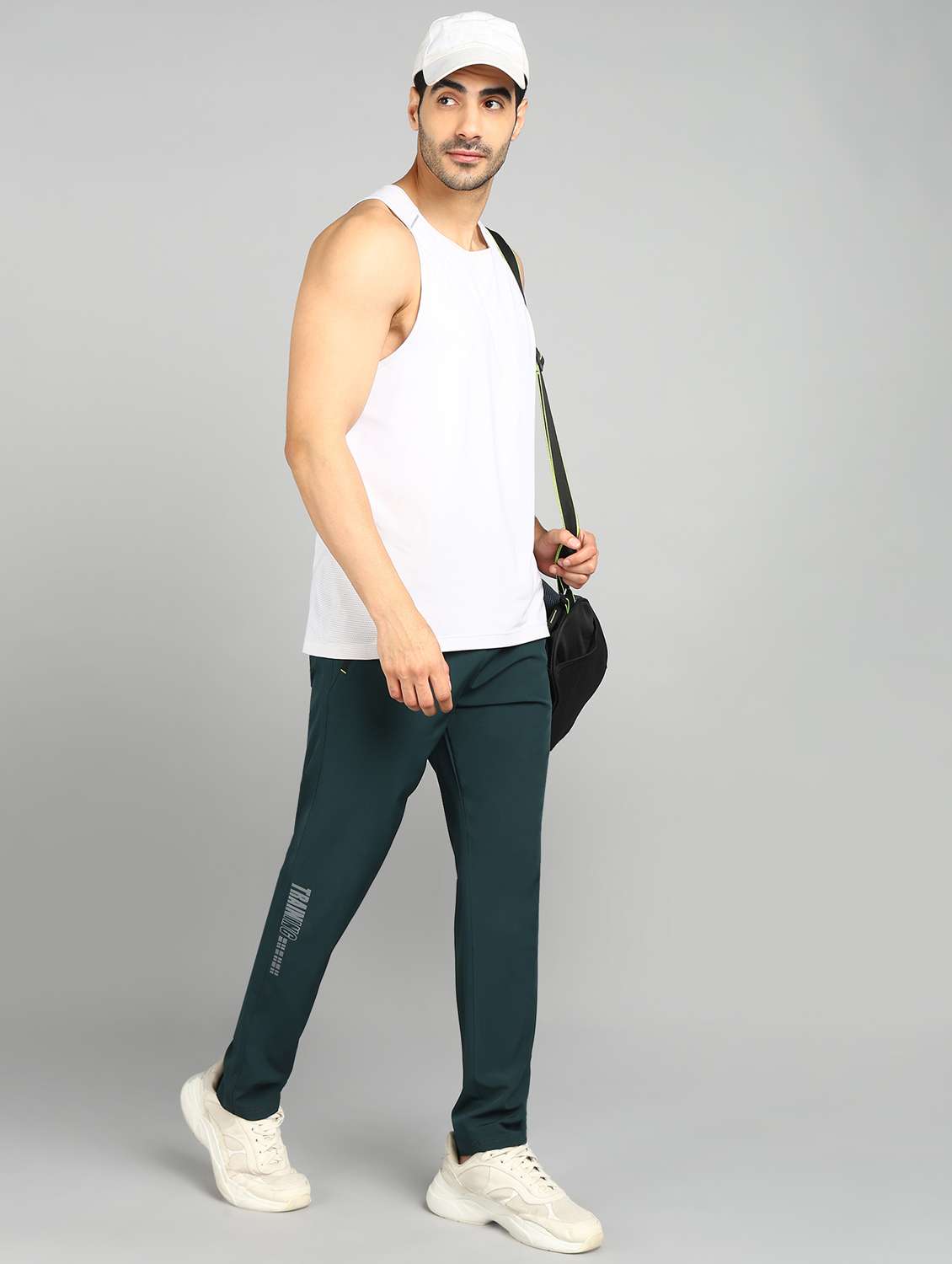 men green polyester full length track pant - 21391176 - Standard Image - 3