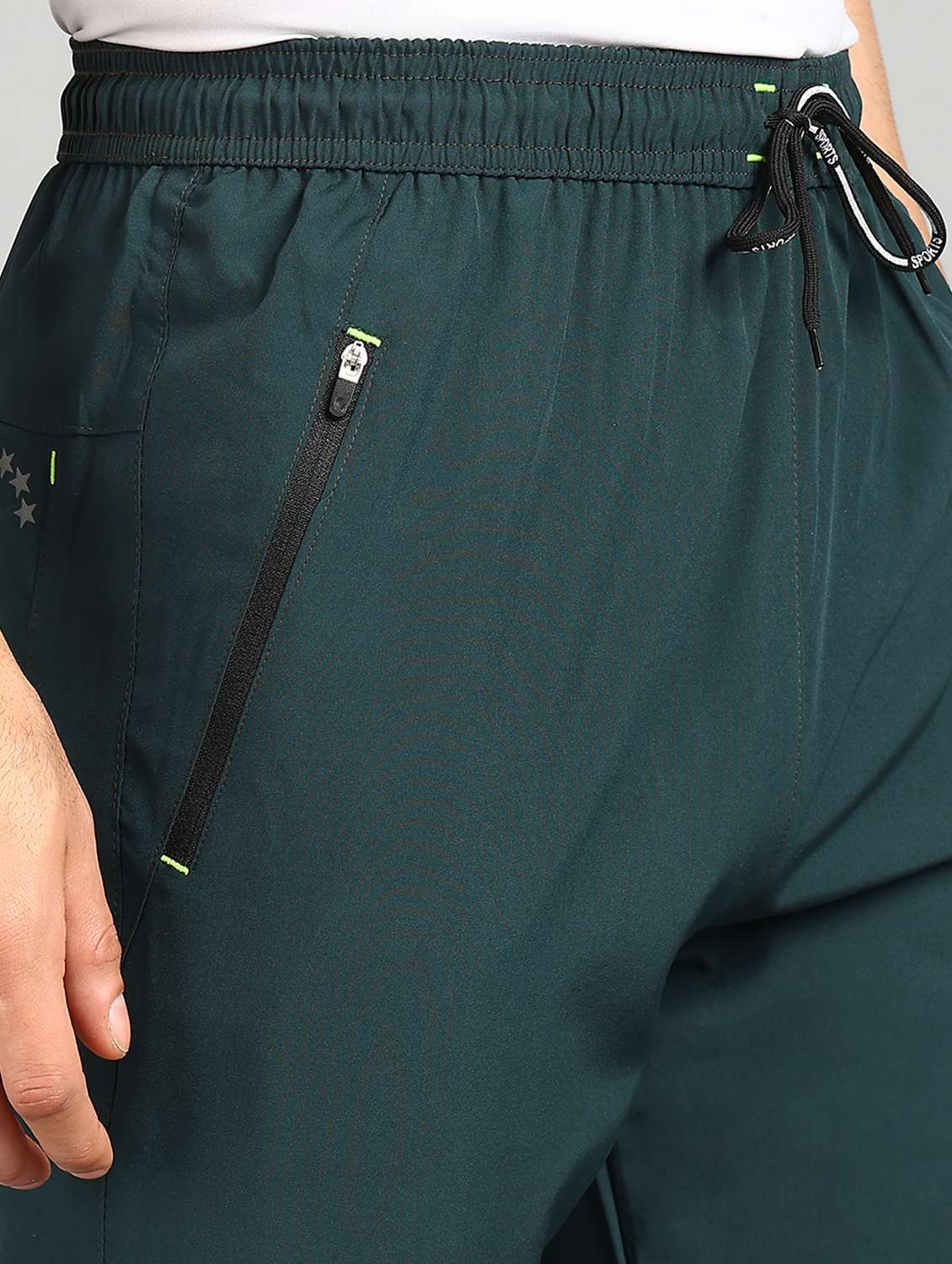 men green polyester full length track pant - 21391176 - Standard Image - 5