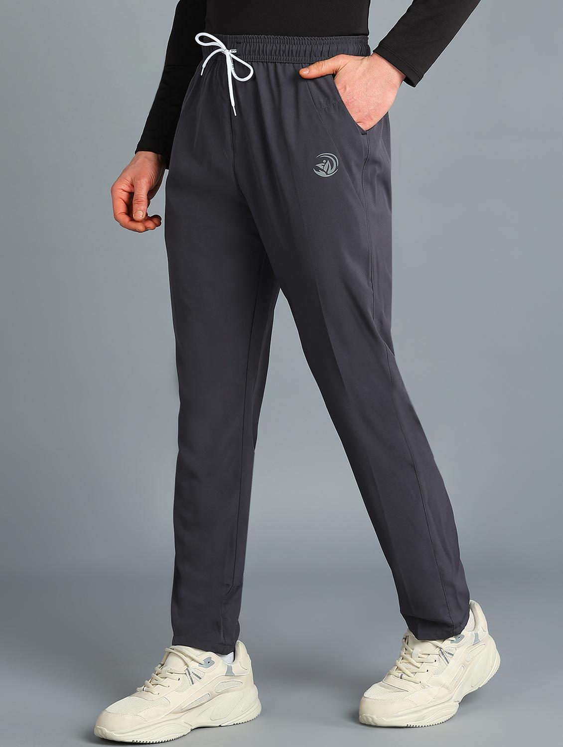 men grey polyester full length track pant - 21391183 - Zoom Image - 0