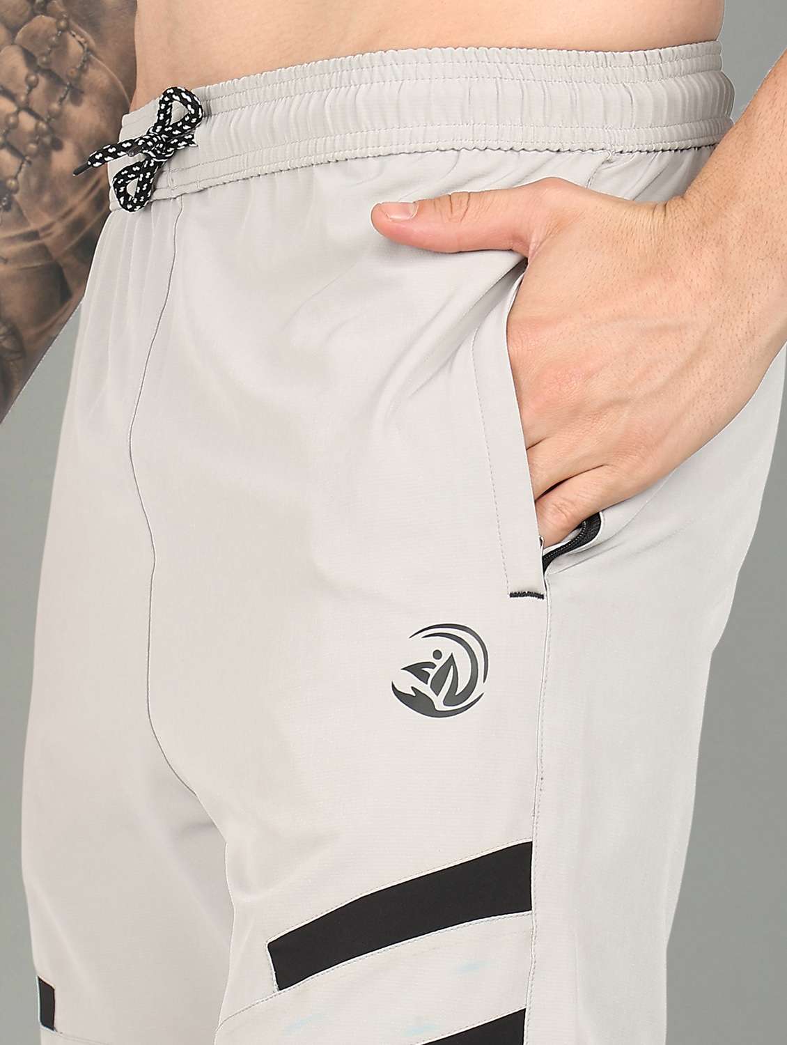 men off white polyester full length track pant - 21391190 -  Standard Image - 5